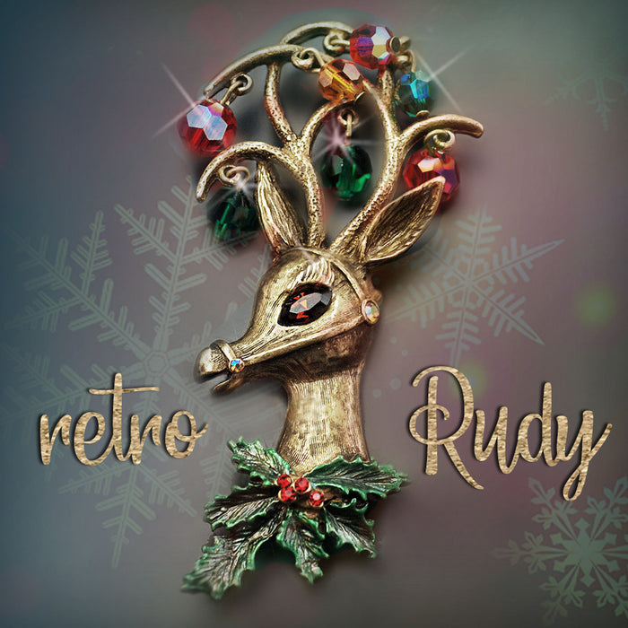 Retro Rudy Rudolf the Reindeer Pin