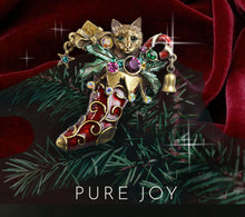 Load image into Gallery viewer, Christmas Cat Stocking Pin
