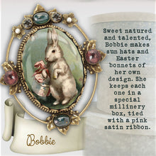 Load image into Gallery viewer, Bobbie the Hat Box Bunny Pin P330-BO