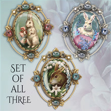 Load image into Gallery viewer, Set of 3 Vintage Easter Bunnies Pins P330-SET