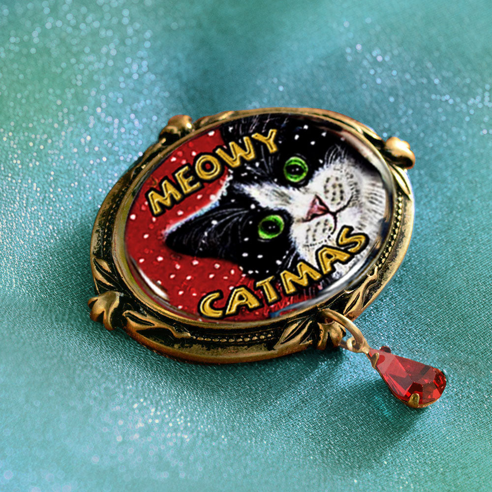 Meowy Catmas Christmas Pin