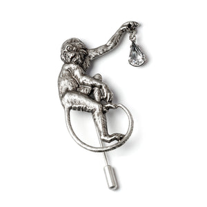Mischievous Monkey w/ Crystal Pin P679 - sweetromanceonlinejewelry