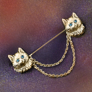Twin Kittens Pin P680 - sweetromanceonlinejewelry
