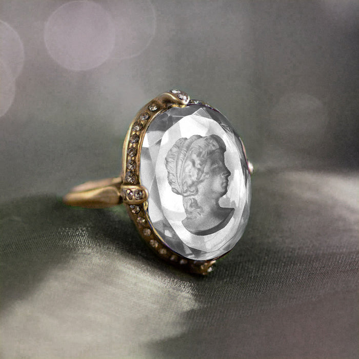 Faceted Oval Intaglio Cameo Ring R130