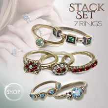 Load image into Gallery viewer, Set of 7 Antiquarian Stacking Rings