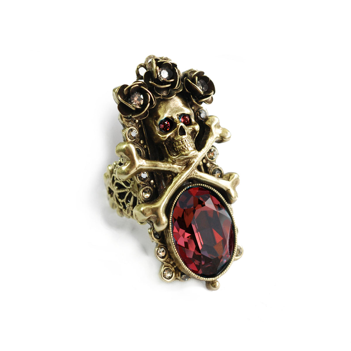 Elvira's Skull and Roses Ring EL_R578