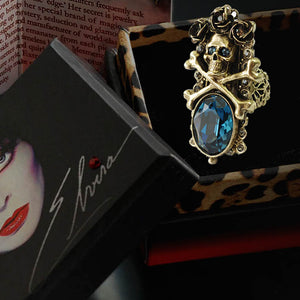 Elvira's Skull and Roses Ring EL_R578