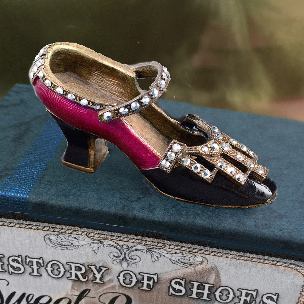 Art Deco Shoe Miniature Marcasite Slipper SH112
