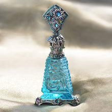 Load image into Gallery viewer, Art Deco Blue Vintage Perfume Bottle BOT705
