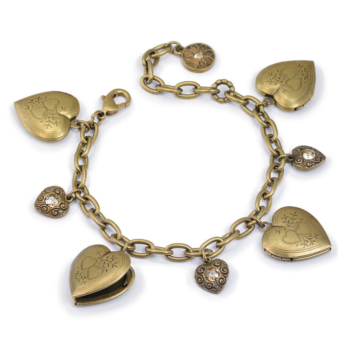 Heart Locket Charm Bracelet BR0214