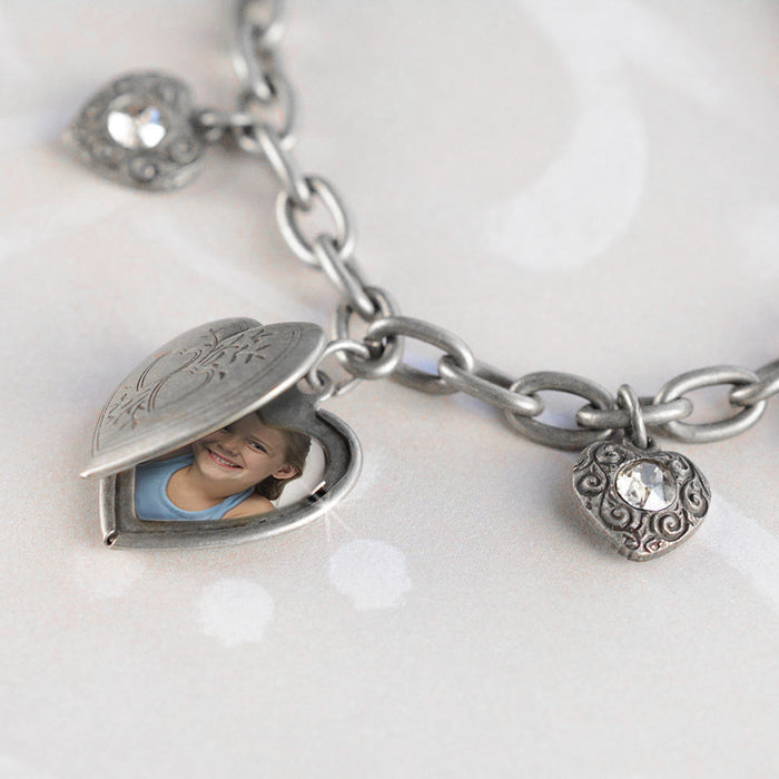 Heart Locket Charm Bracelet Valentines Day Gifts Sweet Romance Sweet Romance Jewelry