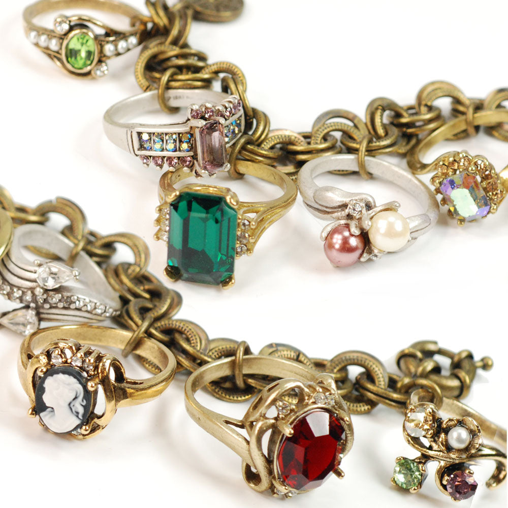 Antique Rings Charm Bracelet   BR122