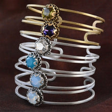 Load image into Gallery viewer, Crystal Dot Stacking Cuff Bracelet