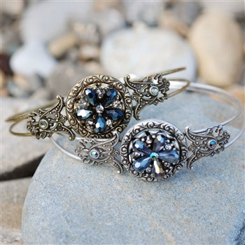 Rosarita Beach Ocean Flower Bangle Bracelet