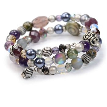 Cape Cod Boho Gemstone Spiral Bracelet