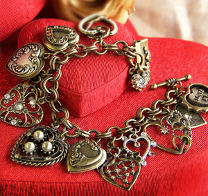 All My Love - Heart Charm & Locket Bracelet BR214