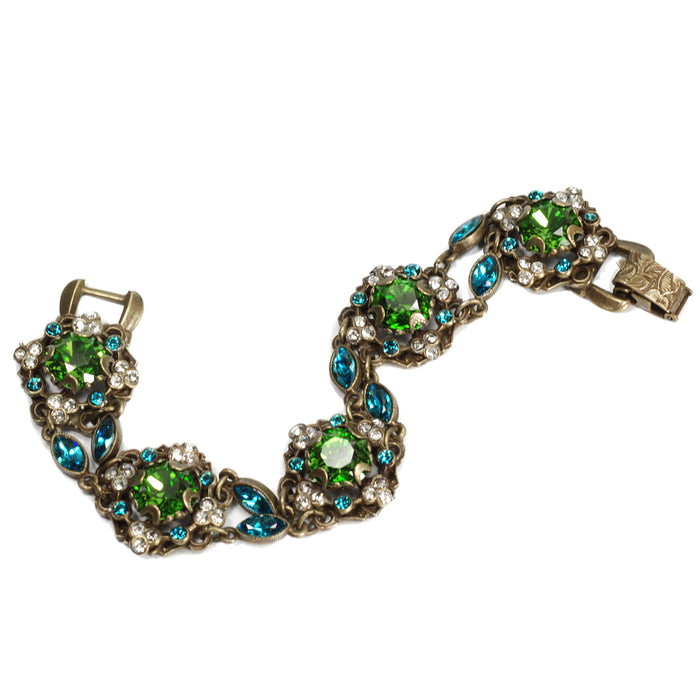 Green Crystal LInk Bracelet