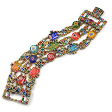 Load image into Gallery viewer, Art Deco Millefiori Glass Crystal Bracelet BR400