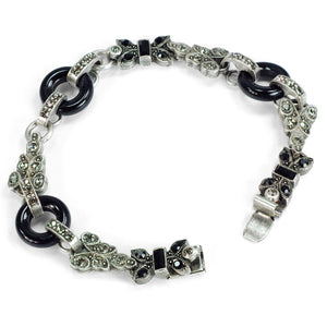 Art Deco Black and Silver Bracelet BR404