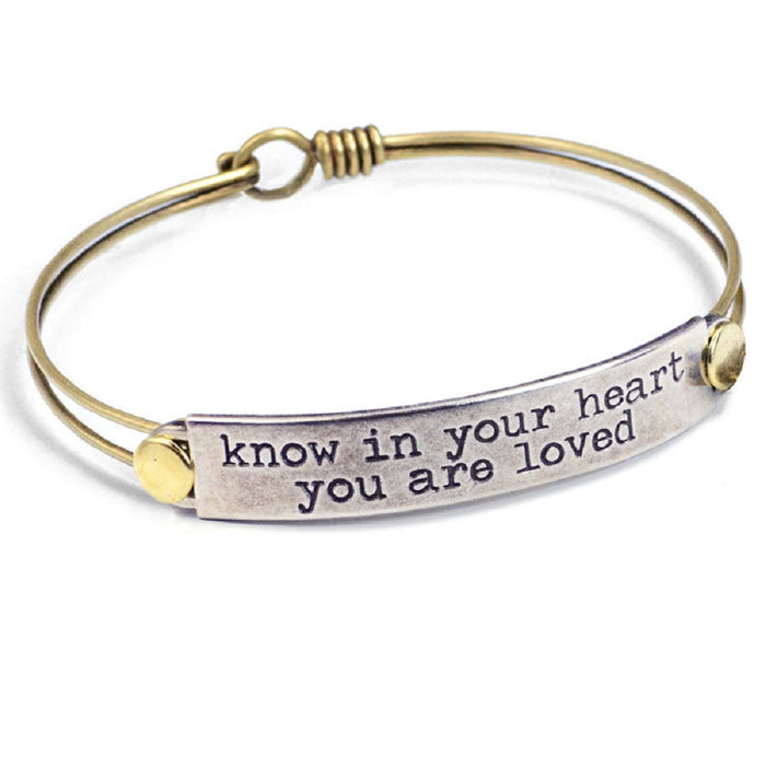 Know in your heart you are loved Inspirational Message Bracelet BR407