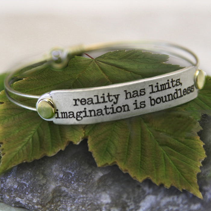 Reality has limits, imagination is boundless Inspirational Message Bracelet BR411