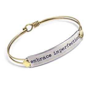 Embrace Imperfection Inspirational Message Bracelet BR413