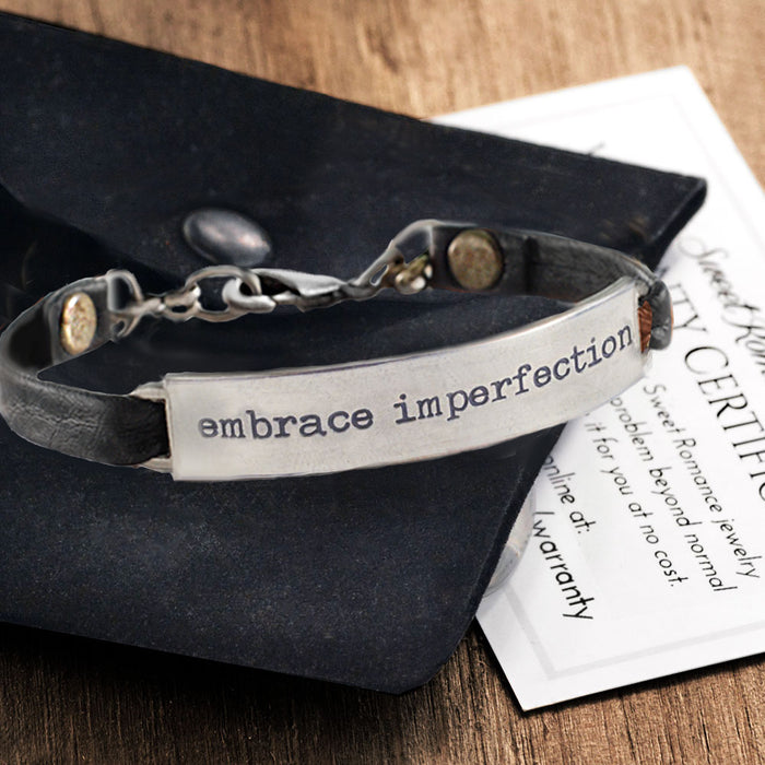 Embrace Imperfection Inspirational Message Bracelet BR413