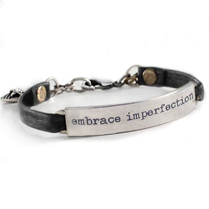 Embrace Imperfection Inspirational Message Bracelet BR413