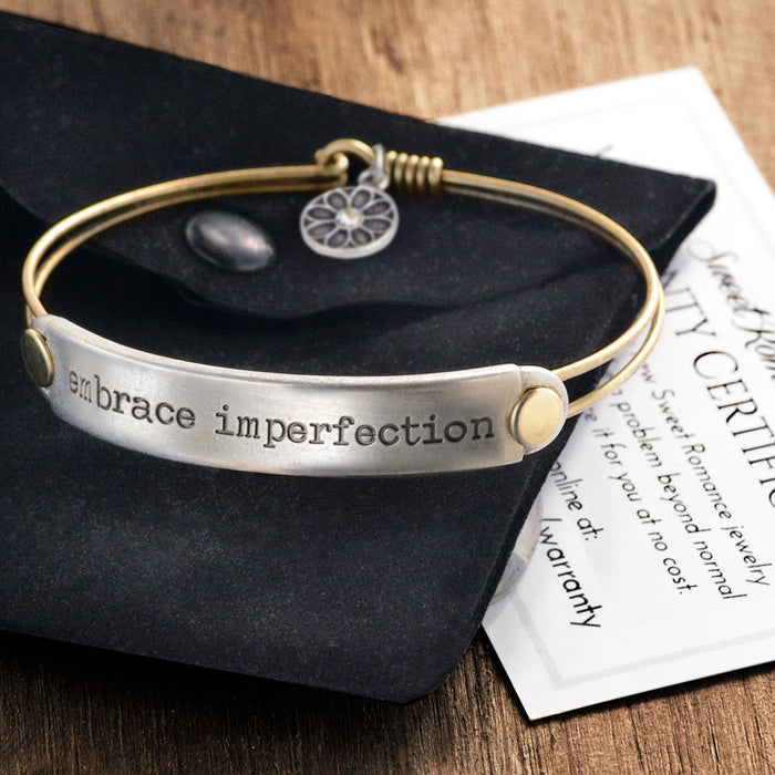 Embrace Imperfection Inspirational Message Bracelet BR413