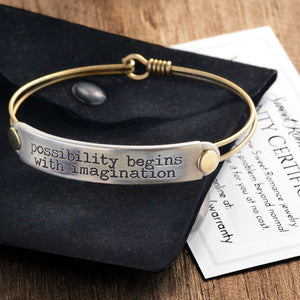 Possibility begins with imagination Inspirational Message Bracelet BR415