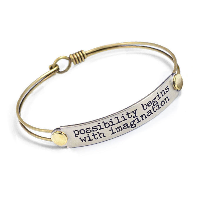 Possibility begins with imagination Inspirational Message Bracelet BR415