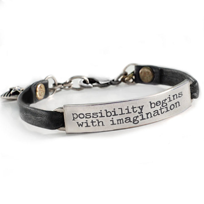Possibility begins with imagination Inspirational Message Bracelet BR415