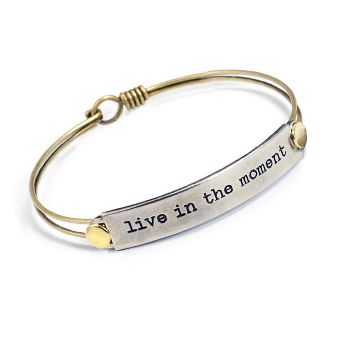 Live in the moment Inspirational Message Bracelet BR416