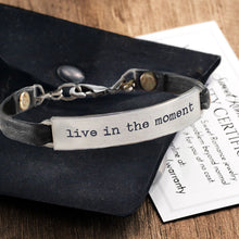 Load image into Gallery viewer, Live in the moment Inspirational Message Bracelet BR416