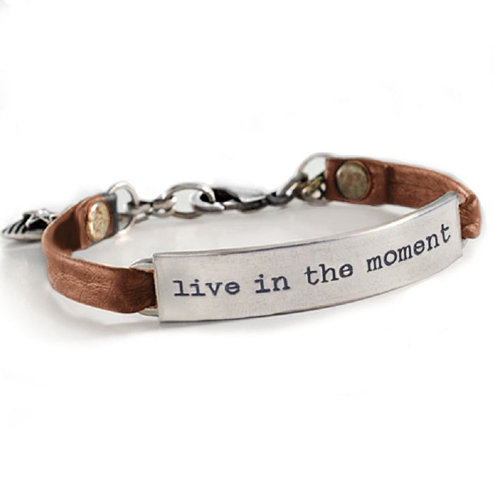 Live in the moment Inspirational Message Bracelet BR416