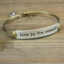 Load image into Gallery viewer, Live in the moment Inspirational Message Bracelet BR416