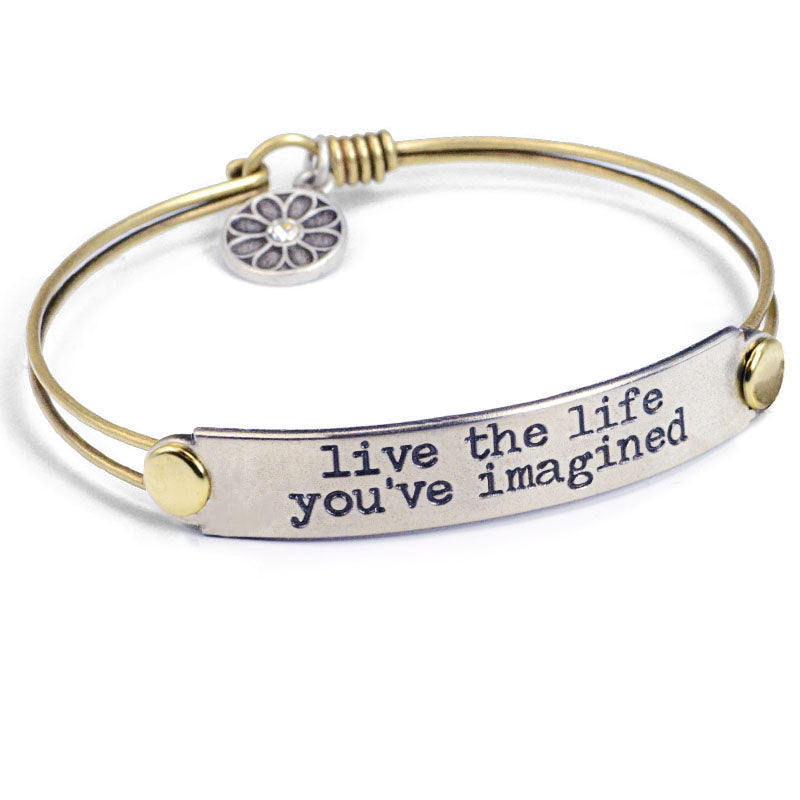 Verleiding arm Senator Live the life you've imagined Inspirational Message Bracelet BR417 – Sweet  Romance Jewelry