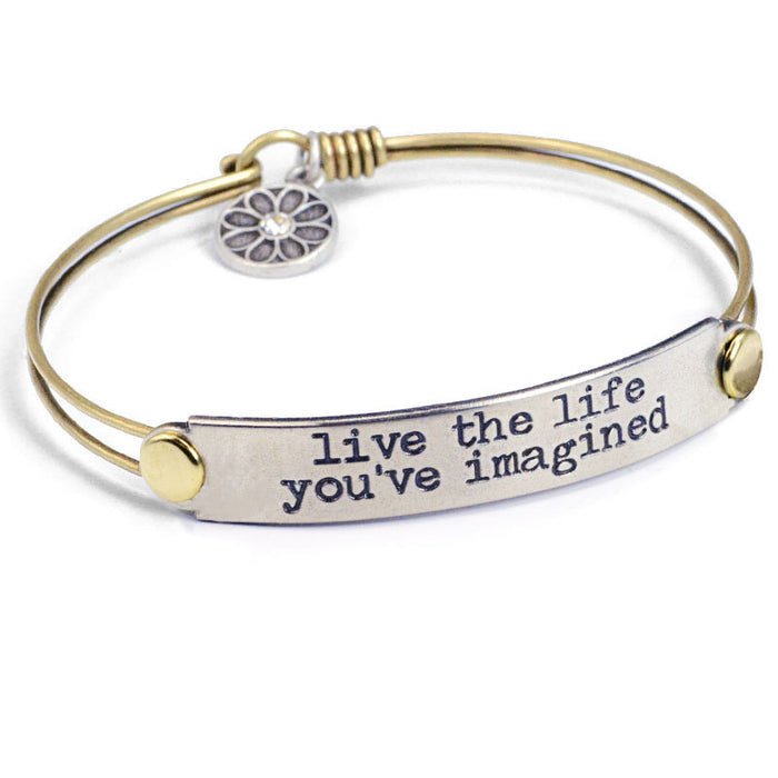 Live the life you've imagined Inspirational Message Bracelet BR417