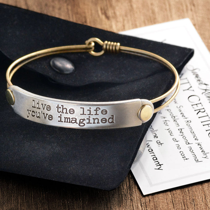 Live the life you've imagined Inspirational Message Bracelet BR417