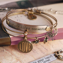 Load image into Gallery viewer, Love and Life Bangle Bracelet Set