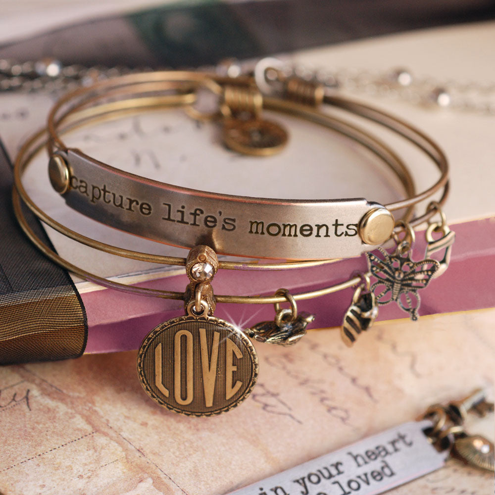 Love and Life Bangle Bracelet Set