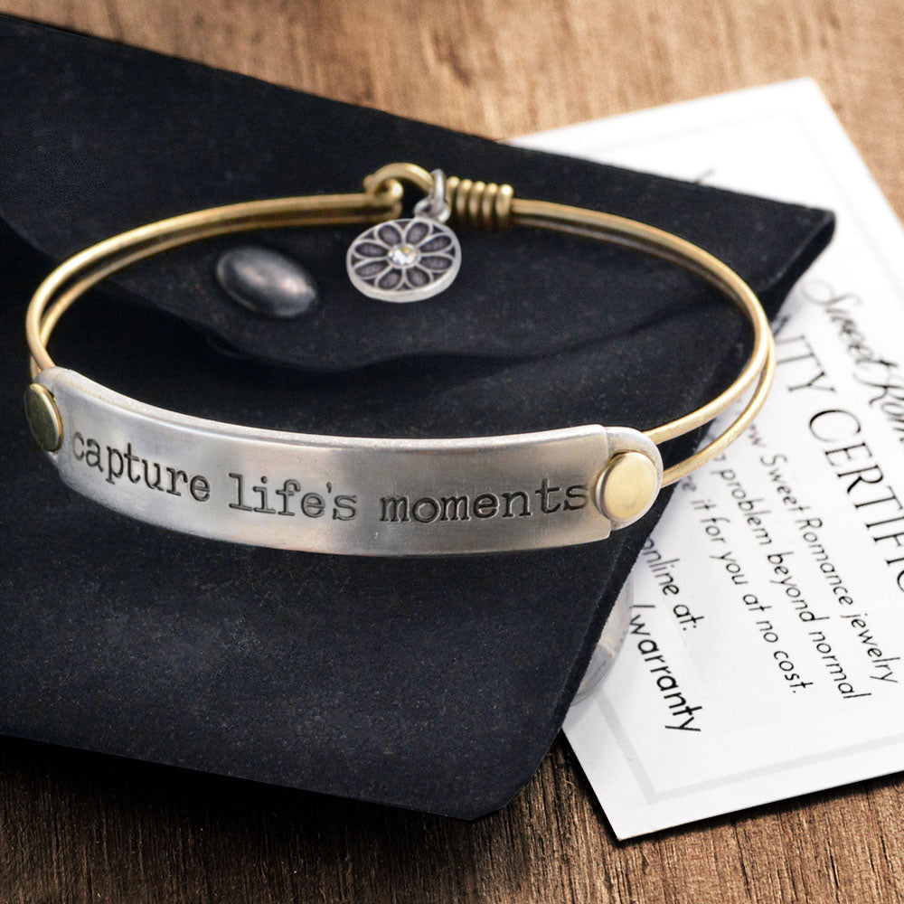 Capture life's moments Inspirational Message Bracelet BR418