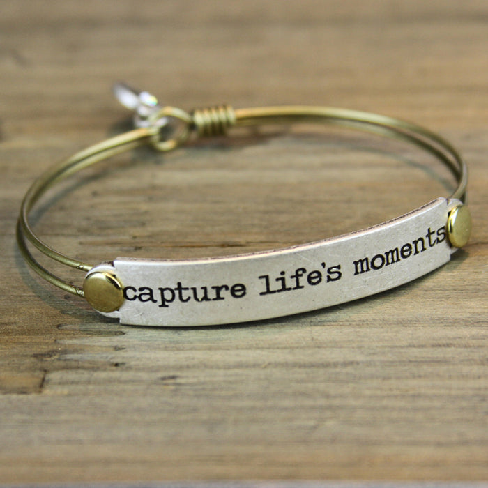 Capture life's moments Inspirational Message Bracelet BR418