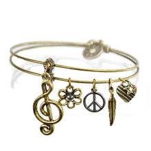 Load image into Gallery viewer, Melody Music Note Bangle Bracelet BR419 - sweetromanceonlinejewelry