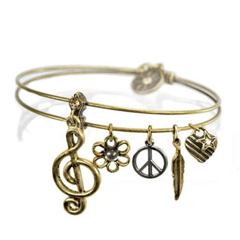 Melody Music Note Bangle Bracelet BR419 - sweetromanceonlinejewelry