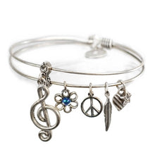 Load image into Gallery viewer, Melody Music Note Bangle Bracelet BR419 - sweetromanceonlinejewelry