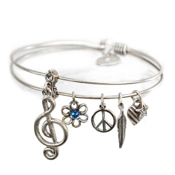 Melody Music Note Bangle Bracelet BR419 - sweetromanceonlinejewelry