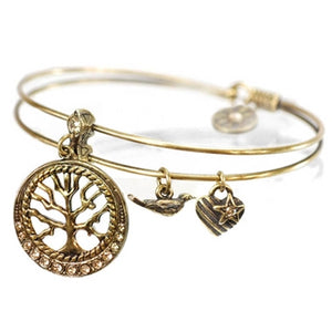Wisdom (Tree of Life) Bangle Bracelet BR420 - sweetromanceonlinejewelry