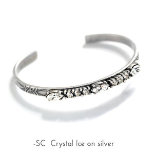 Crystal Bar Thin Cuff Stacking Bracelet