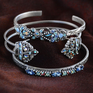 Crystal Bar Cuff Bracelets - SET OF 3